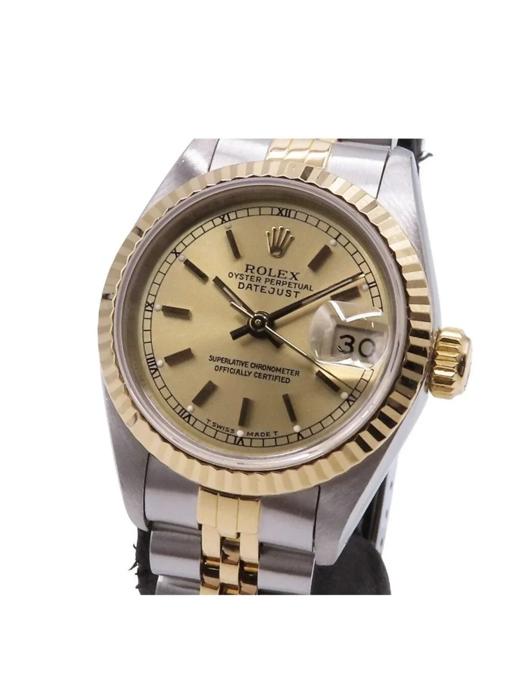 Rolex Datejust Champagne Stainless Steel 18K Yellow Gold Jubilee Bracelet Watch